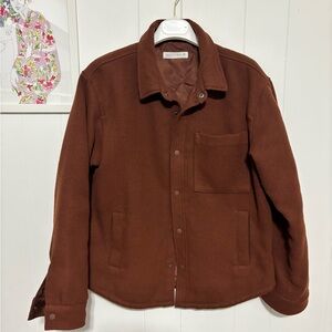 Zara Kids Unisex Chocolate Brown Padded Shirt Jacket